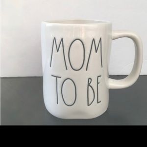 RAE DUNN "Mom to Be" Long Line Lettered White Mug